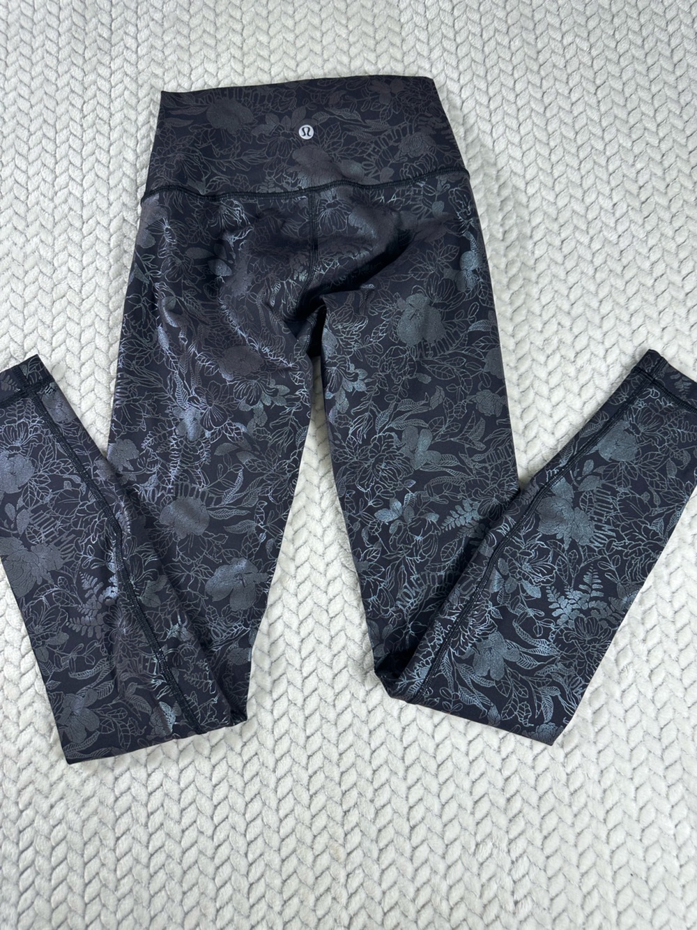 Lululemon Wunder Under High-Rise Tight Women's 2 Flourish Black Foil Ankle